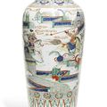A famille-verte ‘Warrior’ vase, Qing dynasty, Kangxi period (1662-1722)