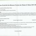 Bilan d'activité du Réseau d'écoles des Monts d'Alban 2015-2016