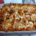 GRATIN DE PÂTES CHORIZO POIVRONS et MOZZARELLA