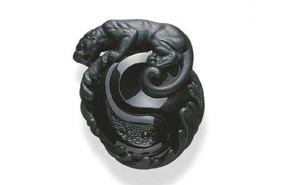 A black jadeite carving, by Wang Junyi