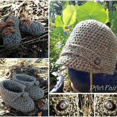 Bonnet à visière avec ses chaussons