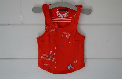 Débardeur en coton rouge imprimé IKKS - 2 Ans