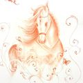 Le cheval enchanteur (au pastel : crayon sanguine)