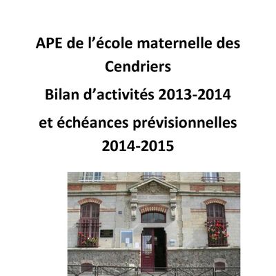 Bilan d'activités 2013-2014 et échéances prévisonnelles 2014-2015