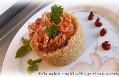 EFFILOCHÉS BIEN ÉLEVÉS TOMATE BASILIC SUR LIT DE QUINOA 