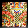 Persian Tile with floral splays and column. Zand period 18th century AD
