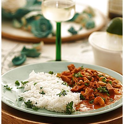 "Jack fruit" au lait de coco, épices, noix de cajou et riz basmati....Un délice!!!! A tester sans faute!