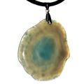 PENDENTIF TRANCHE AGATE 58 - BELIERE ARGENTEE 