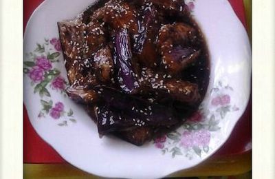 Aubergines caramélisées au sésame