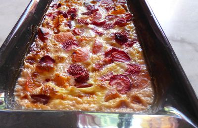 Gratin d'abricots et fraises