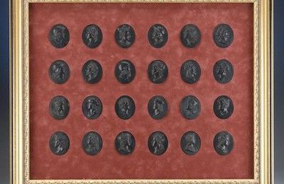An important collection of 24 Wedgwood and Bentley basalt portrait medallions  Circa 1775. 
