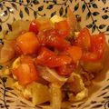 Salade de pommes de terre, oeufs, tomates, harengs fumés