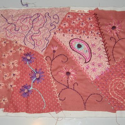 crazy quilt et broderie