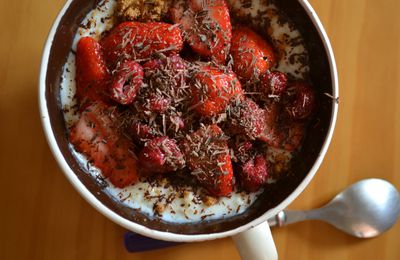 Porridge Fraises + Chocolat + Speculoos