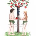Aquarelle originale des saints Adam et Eve