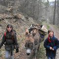 Week-end rando famille avec un âne