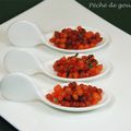 Petites cuillères de caviar de légumes au basilic