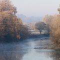 Du pont de l'Adour au petit matin en hiver