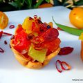  Spicy Pretagarnir au fromage, poivrons, baies de goji, vinaigre de citron calamansi et épices.