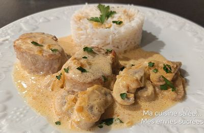 FILET MIGNON DE PORC  A LA CRÈME ET CHAMPIGNONS