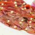 Carpaccio de canard aux noix