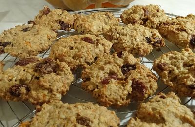 Biscuits avoine, potiron et raisins secs