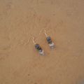 Boucles d'oreilles marbre blanc et gris 