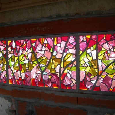 Pavés de verre pour un salon