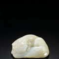 A carved 'ying-xiong' jade pebble, Qing dynasty, 18th century