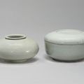 A White Porcelain Box and Cover and a Small White Porcelain Bottle, Joseon dynasty (19th and 18th century) 