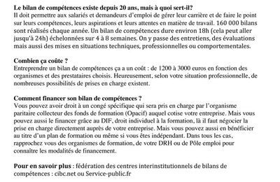 Entamer un bilan de compétences