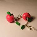 Boucles d'oreilles Pommes rouge