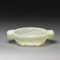 A finely carved white jade 'marriage bowl', mark and period of Qianlong (1736-1795)