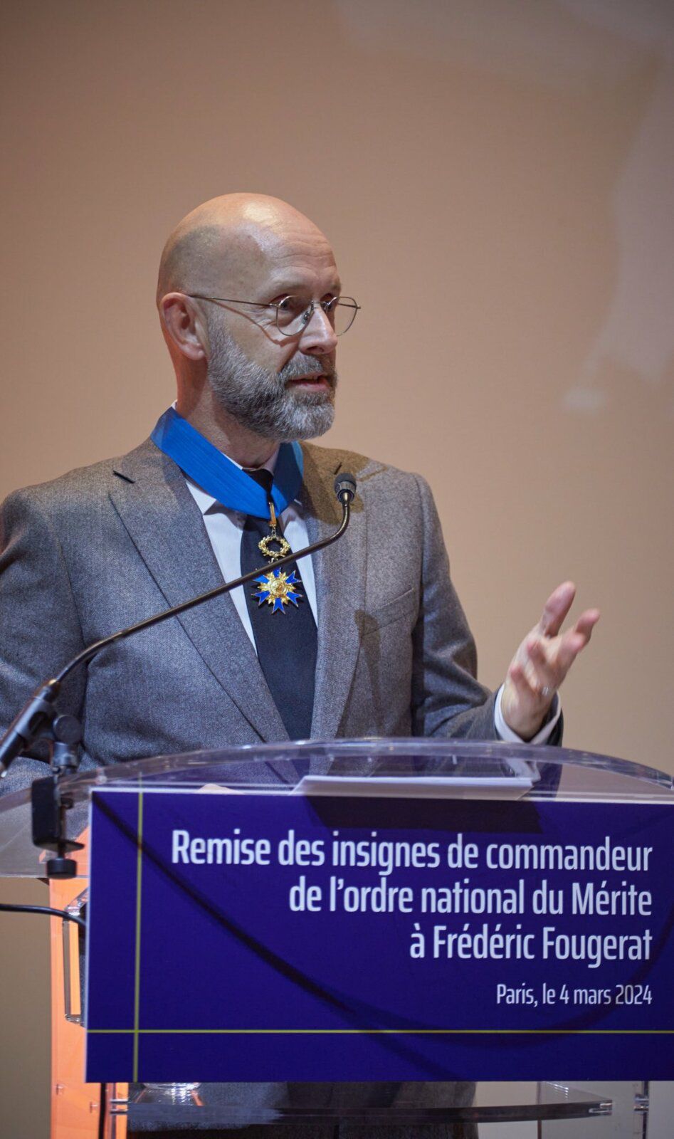 Discours de Frédéric Fougerat, à l'occasion de la cérémonie de remise des insignes de commandeur de l'ordre national du Mérite