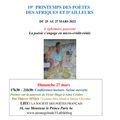 CLÔTURE DIMANCHE 27 MARS de 17h30 à 21h30 DU 19e Printemps des Poètes des Afriques et d’Ailleurs 