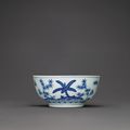 A rare blue and white 'Bamboo and Plantain' bowl, Wanli six-character mark and of the period 