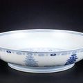 A blue and white saucer dish, Yongzheng six-character mark and of the period