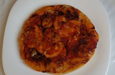 Tatin d'artichaut aux tomates et pesto rosso (pâte feuilletée cuite à la poêle)