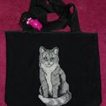 Petit sac noir avec chat 