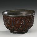 A tixi-lacquer silver-mounted bowl, Song dynasty