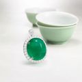 Emerald and diamond pendant