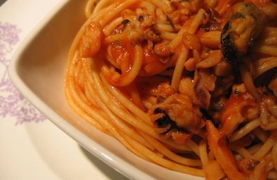 Recette express : spaghetti au blé complet aux fruits de mer