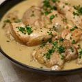 Poulet à la crème et aux champignons 