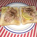 Toast de foie de morue au citron et au miel