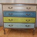 Une petite commode tout en couleur!