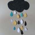 ID déco : un nuage et gouttelettes de pluie en feutrine