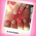 Nail art rosé sur ongles courts