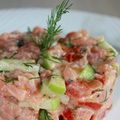 Tartare de saumon frais à la pomme verte