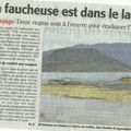 Environnement : Herbier de lagarosiphon dans le lac du Salagou (article de Presse Midi Libre, 25/06/2014)