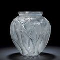 René Lalique - 'Sauterelles' a Frosted, Polished and Stained Vase, deisgn 1913